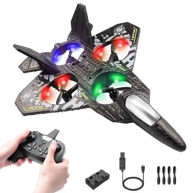 RC Plane, 2.4 GHz Remote Controlled Aeroplane Jet Fighter Quadcopter Aircraft